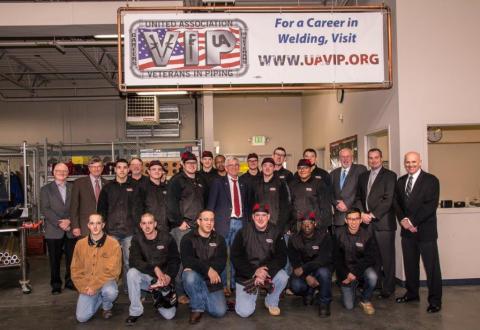 Honorable Keith Kelly Visits UA’s JBLM Veterans In Piping Programs