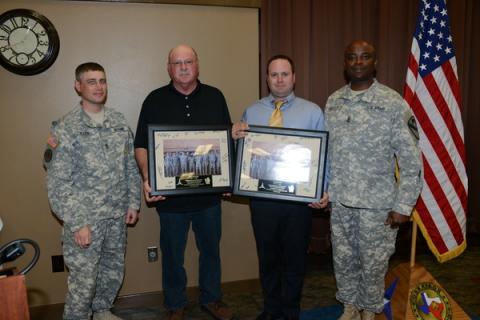 SFC MICHAEL OLSEN & 1SG DAVIDSON PRESENT GIFT TO VIP INSTRUCTORS