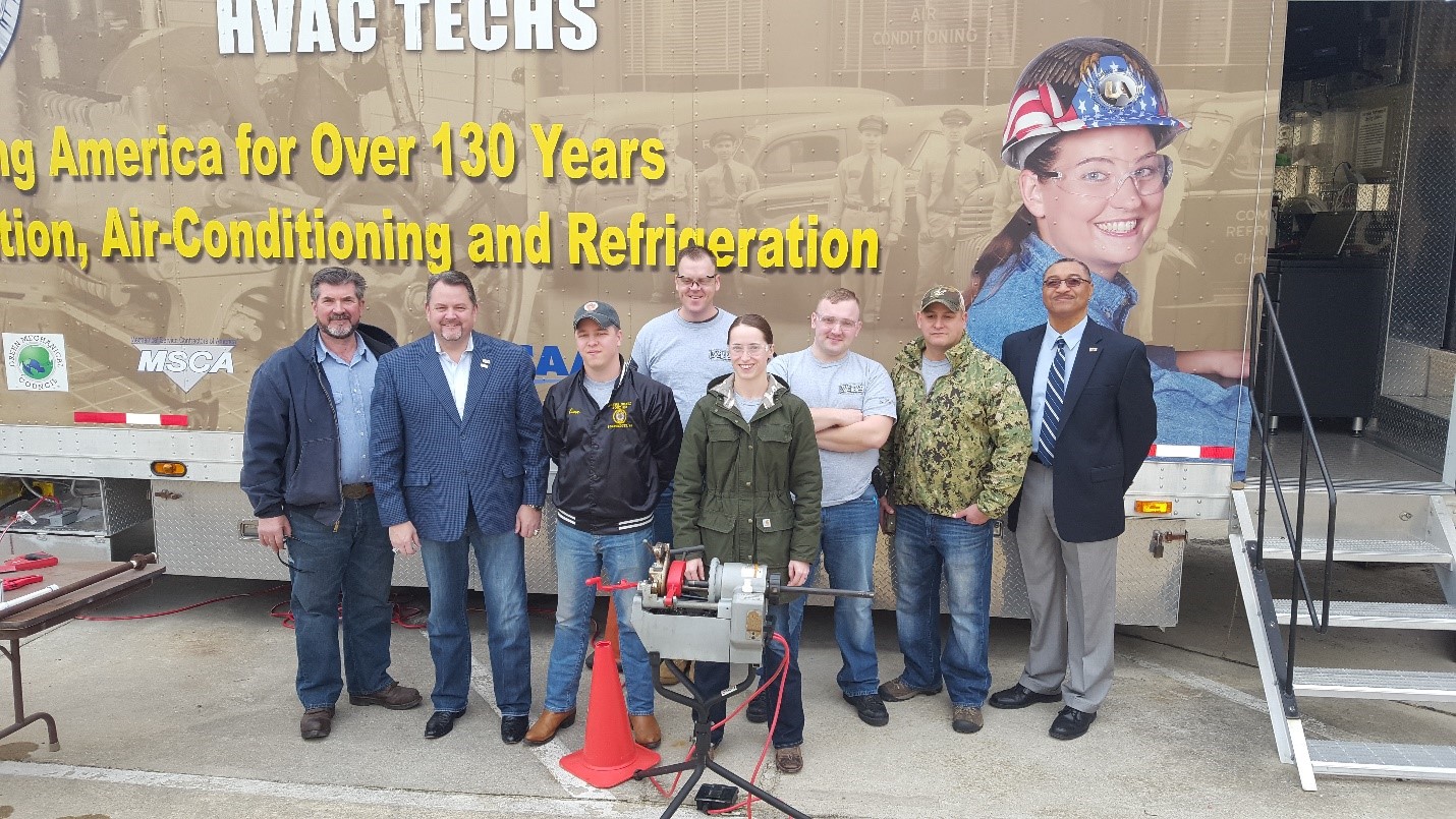 UA VIP HVACR current class receives visitor at Naval Station Norfolk 